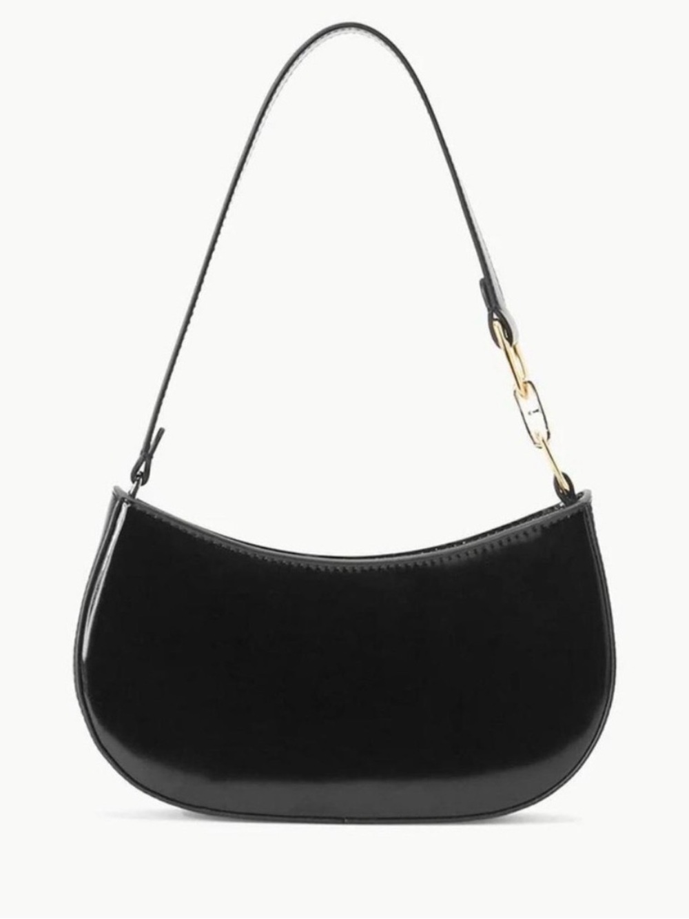STAUD Brady Bag - Patent Shoulder Bag with Gold, Silver Mixed Metal Accents